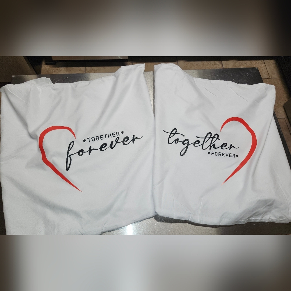 Hand Crafted "Together Forever" Pillow Cases